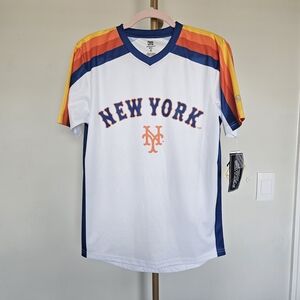 MLB New York Mets Men s V-Neck Jersey S Lightweight Polyester Pullover